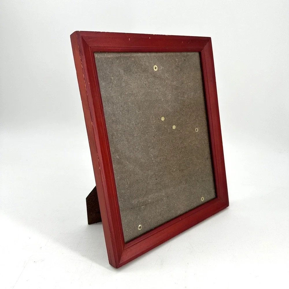Red Mahogany Wooden 8x10 Photo Frame Tabletop Display Stand Easel Back Office